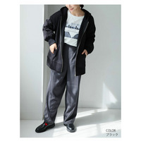 ハピぽか 裏起毛 ゆったり ジップパーカー・毛玉になりにくい