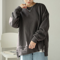 ハピぽか 裏起毛 サイド 深スリット トレーナー・毛玉になりにくい