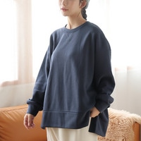 【再入荷】ハピぽか 裏起毛 サイド 深スリット トレーナー・毛玉になりにくい