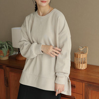 ハピぽか 裏起毛 サイド 深スリット トレーナー・毛玉になりにくい