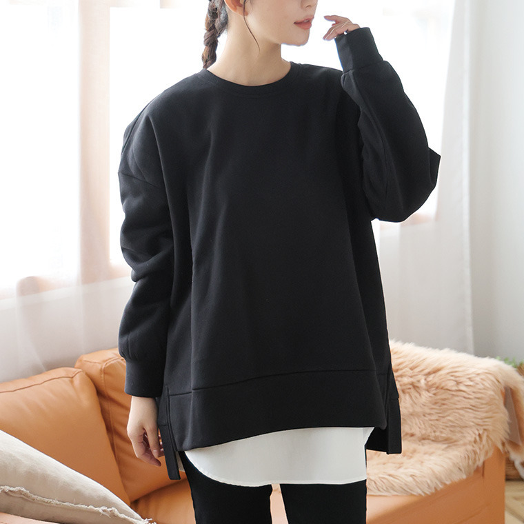 ハピぽか 裏起毛 サイド 深スリット トレーナー・毛玉になりにくい1