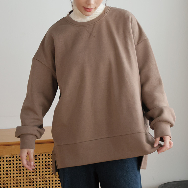 ハピぽか 裏起毛 サイド 深スリット トレーナー・毛玉になりにくい1