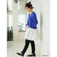 嬉しい！お洒落に体型カバーと細魅せを叶える ドッキング ペプラム カーデ