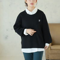 ない！ を解決！ 刺繍入り 細魅せ ケーブル もっちり ニット