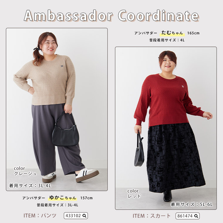 ない! を解決! 刺繍入り 細魅せ ケーブル もっちり ニット22