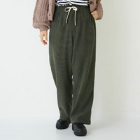 裏フリースで家でも外でもあったか ふっくら コーデュロイ イージー ワイドパンツ