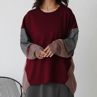  厚すぎないのが着やすい！！配色デザイン 着映え ニット