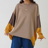  厚すぎないのが着やすい！！配色デザイン 着映え ニット