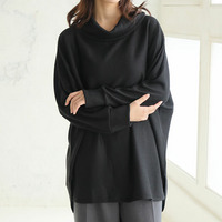 暑がりサンの為の「あったかく見せる。」 オフタートル ミルリブ トップス