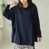 暑がりサンの為の「あったかく見せる。」 オフタートル ミルリブ トップス