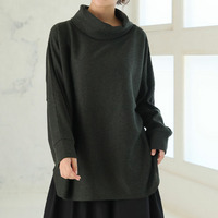 暑がりサンの為の「あったかく見せる。」 オフタートル ミルリブ トップス