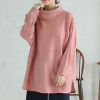 暑がりサンの為の「あったかく見せる。」 オフタートル ミルリブ トップス