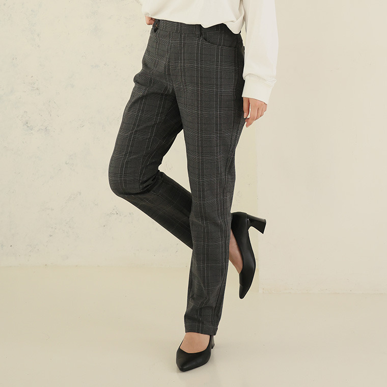 楽・暖・美脚! スマートフィットシルエット ストレッチ 裏起毛 パンツ あったか1