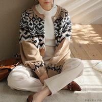 ノルディック ジャガード ニット カーディガン