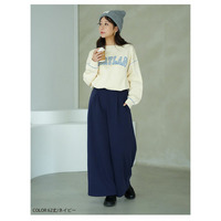 もわもわシャギーで下半身の冷え防止！ 選べる3丈 裏起毛 裏シャギー ワイドパンツ