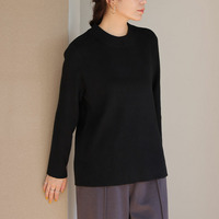 モックネック/ハイネックから選べる Tシャツ感覚で着れる (もっちりver) リブ ニット