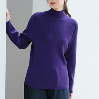 モックネック/ハイネックから選べる Tシャツ感覚で着れる (もっちりver) リブ ニット