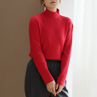 モックネック/ハイネックから選べる Tシャツ感覚で着れる (もっちりver) リブ ニット