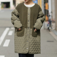 軽い！厚すぎない！細魅せ切替 ボア切替え ダイヤキルティング コート 軽量