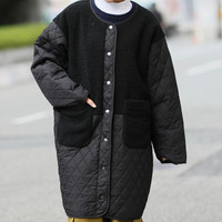 軽い！厚すぎない！細魅せ切替 ボア切替え ダイヤキルティング コート 軽量