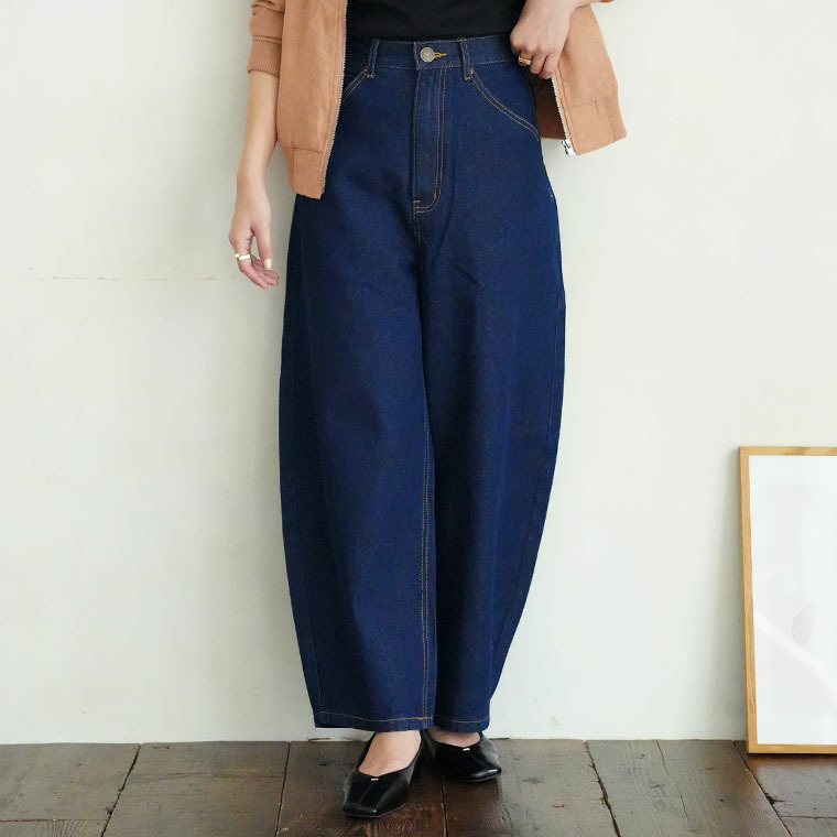 選べる2丈 お腹周りに優しい 大人の美脚 バギー ストレート デニム1