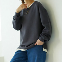 スゴ!裏ワザ!冬でも汗さら なめらか＆蒸れ知らず レイヤード風Tシャツ ロンT 