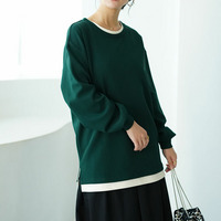 スゴ!裏ワザ!冬でも汗さら なめらか＆蒸れ知らず レイヤード風Tシャツ ロンT 