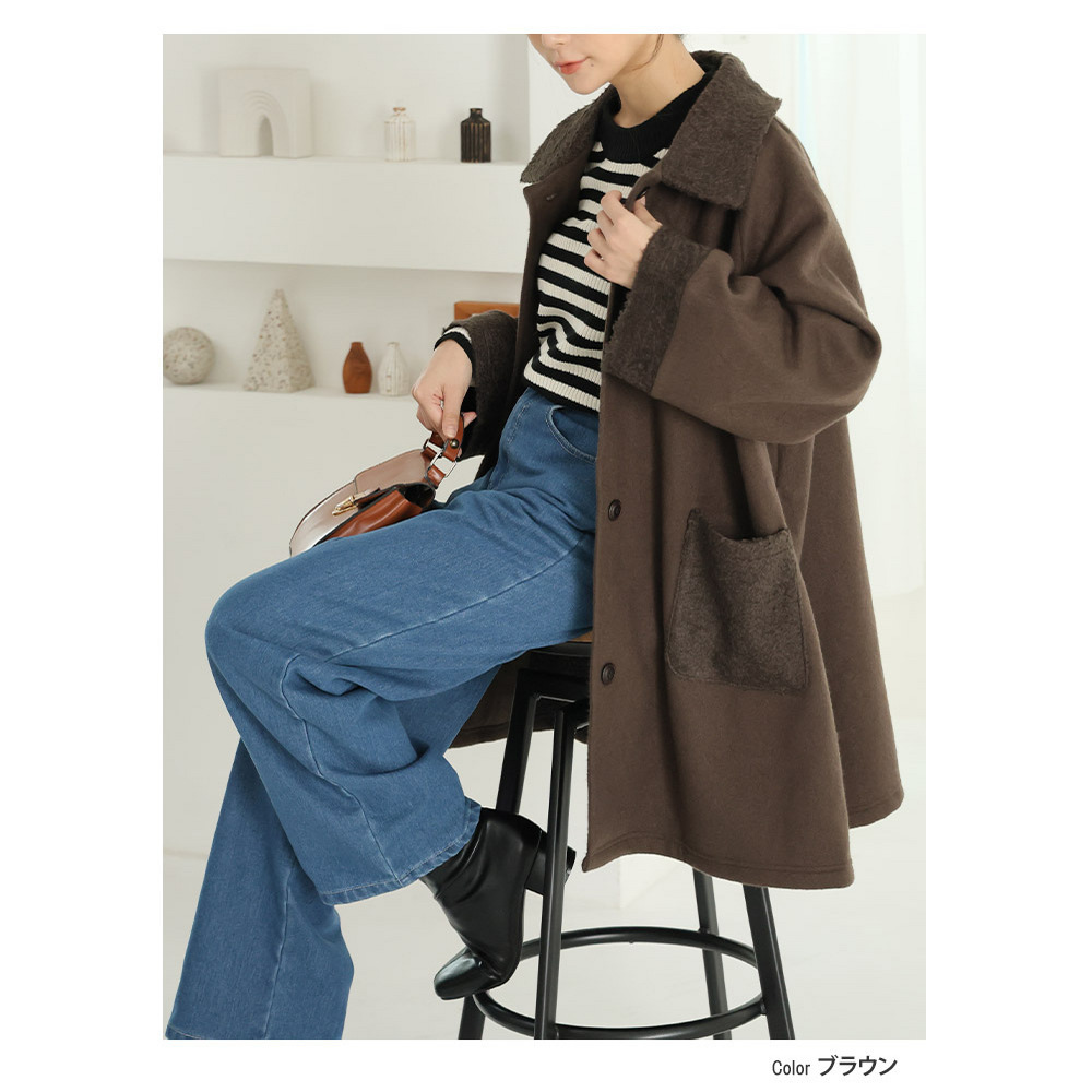 欲しかった理想の着心地 薄くて軽くて柔らかい! Aライン ステンカラーコート ボア11