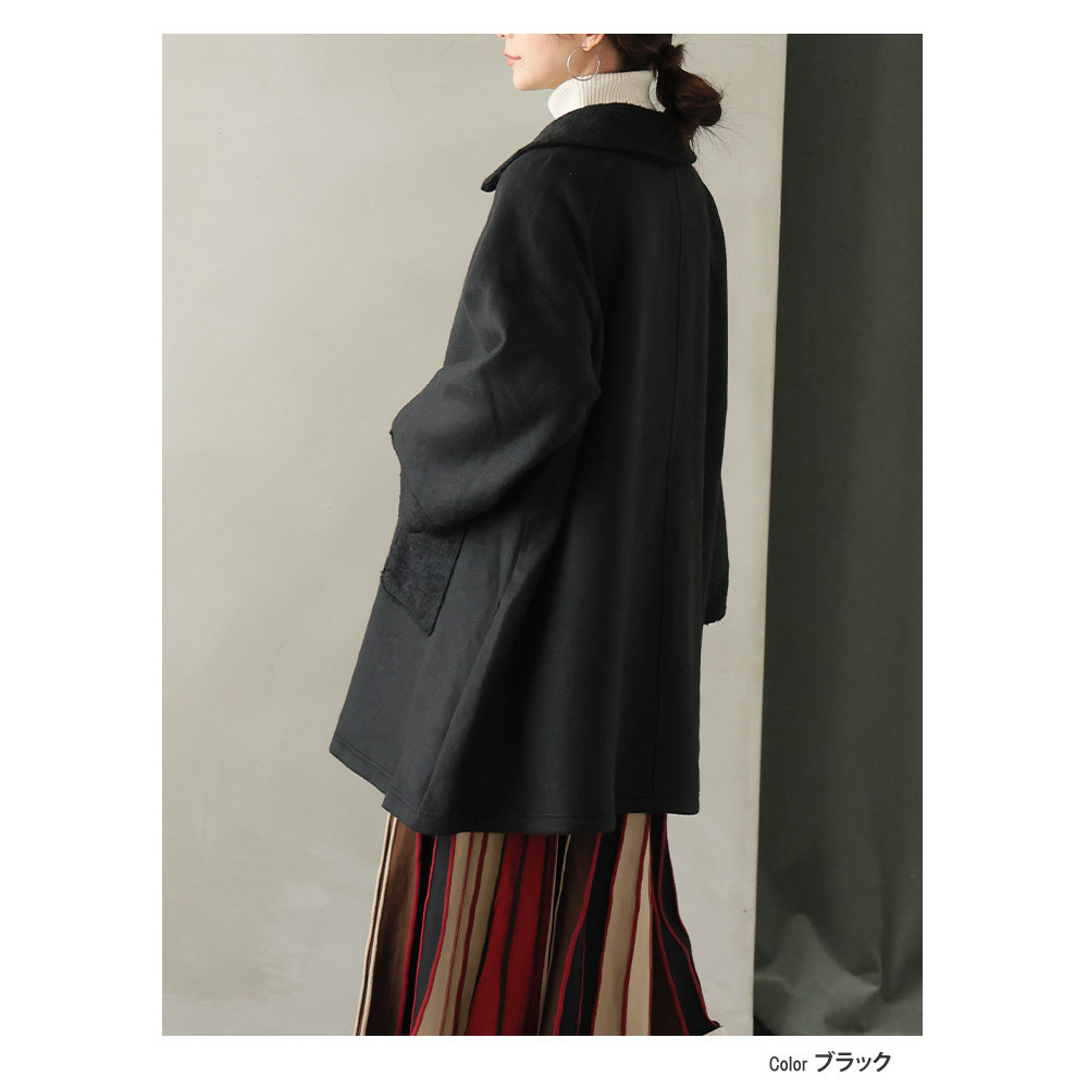 欲しかった理想の着心地 薄くて軽くて柔らかい! Aライン ステンカラーコート ボア13