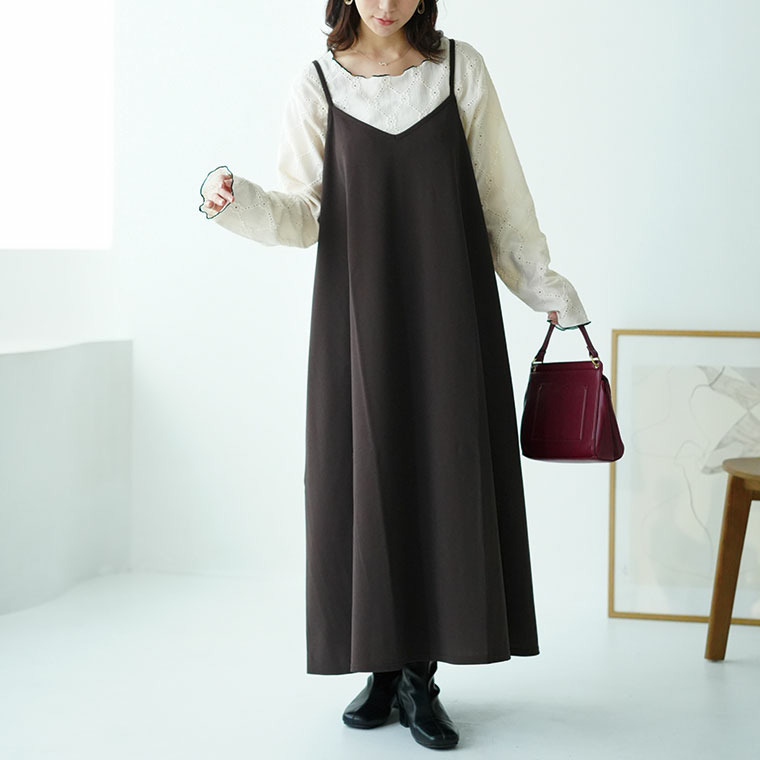 ”楽かわ”シリーズ! 着やすさ重視の 万能 キャミワンピ1