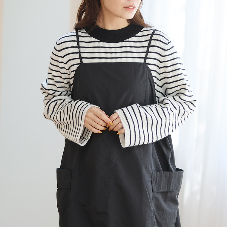 フィットしすぎないからTシャツ感覚の使いやすさ! カラーで選ぶ もっちり リブ 着回し美人 ワイドスリーブ ニット1