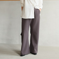 身長別に選べる2丈 裏起毛 さらっと美脚 ゆるカーブパンツ あったか 暖か セミフレア