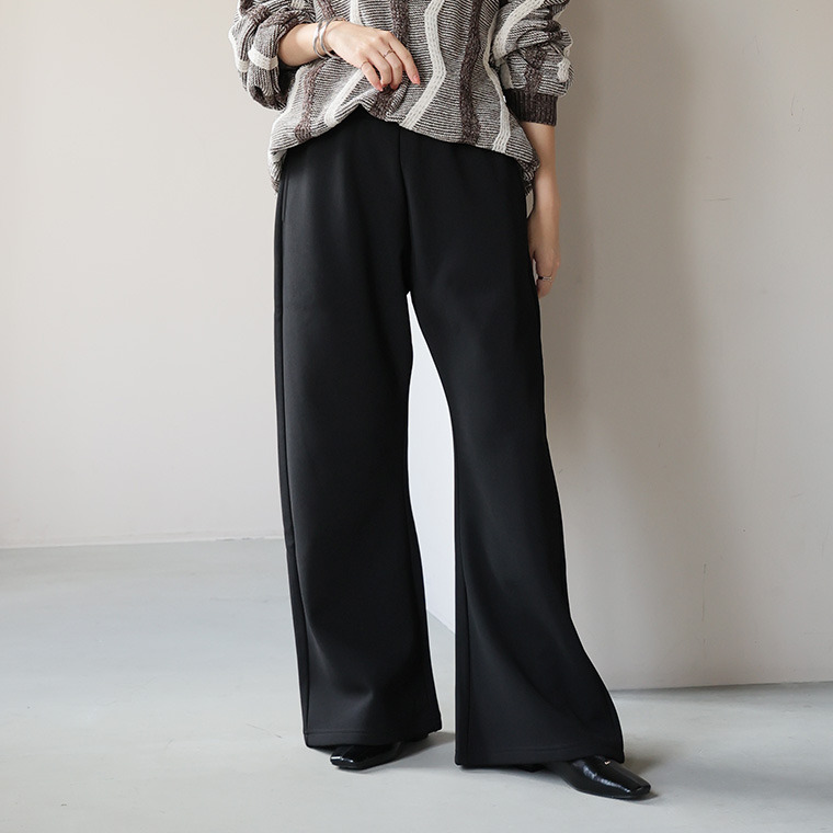 身長別に選べる2丈 裏起毛 さらっと美脚 ゆるカーブパンツ あったか 暖か セミフレア1