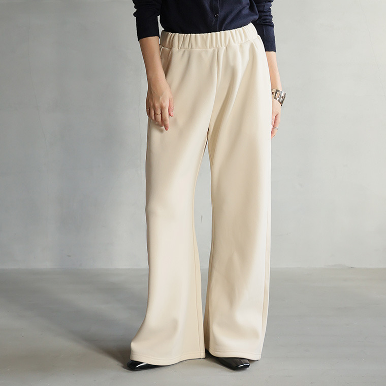 身長別に選べる2丈 裏起毛 さらっと美脚 ゆるカーブパンツ あったか 暖か セミフレア1