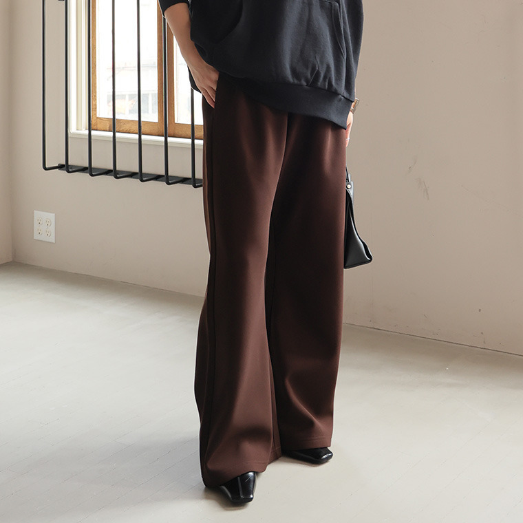 身長別に選べる2丈 裏起毛 さらっと美脚 ゆるカーブパンツ あったか 暖か セミフレア1