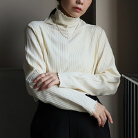 首元苦しくない！ サイズと着心地に拘った 綿混 メロウ リブ トップス