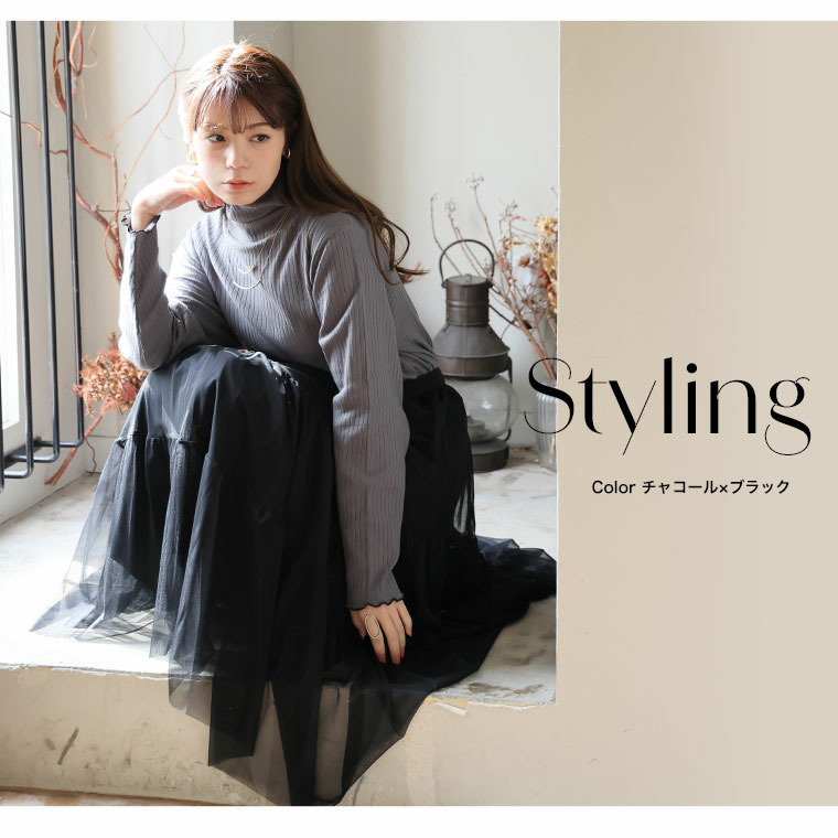 首元苦しくない! サイズと着心地に拘った 綿混 メロウ リブ トップス16