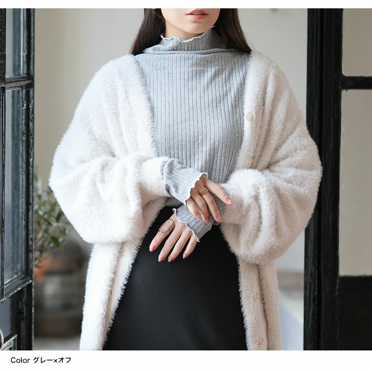 首元苦しくない! サイズと着心地に拘った 綿混 メロウ リブ トップス20