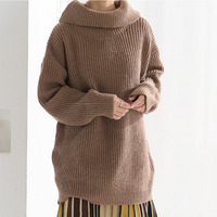 お腹すっぽりゆるっと隠すのが上級者 オフタートル ニット