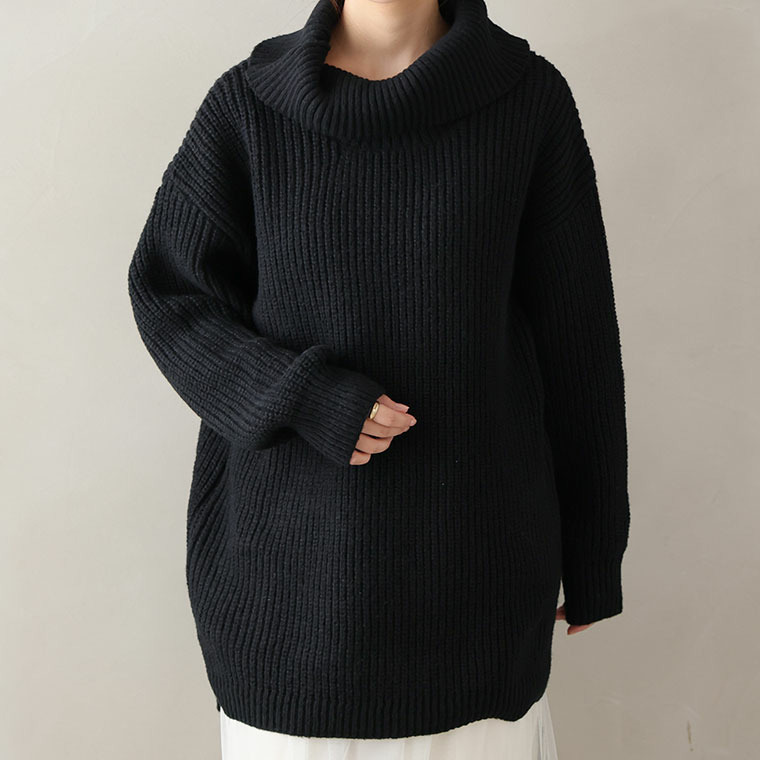 お腹すっぽりゆるっと隠すのが上級者 オフタートル ニット1