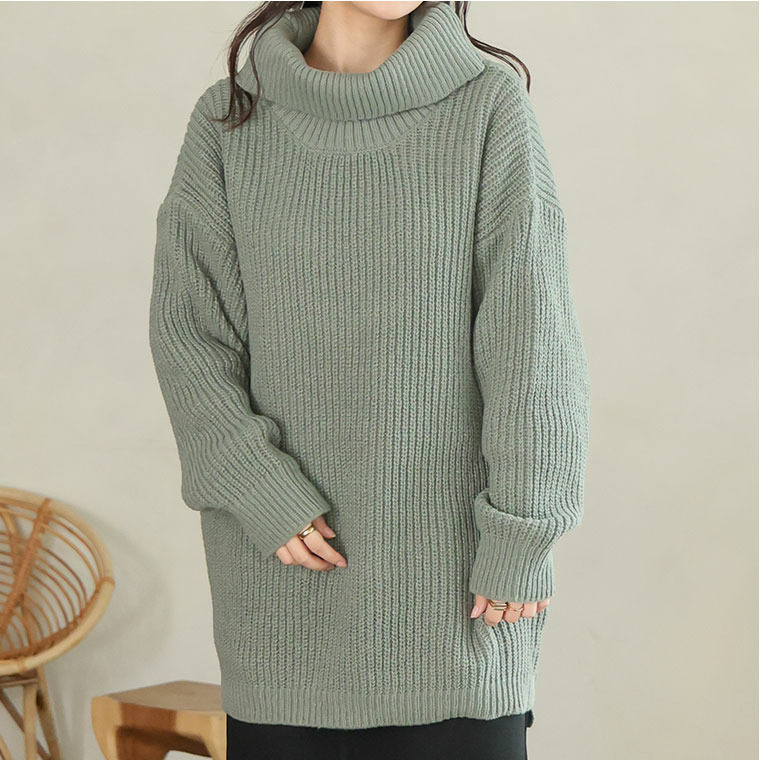 お腹すっぽりゆるっと隠すのが上級者 オフタートル ニット1