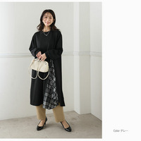 サイド布帛切替 チュニック ワンピ