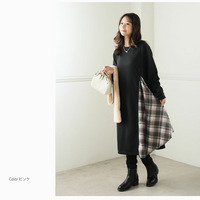 サイド布帛切替 チュニック ワンピ