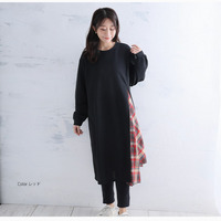 サイド布帛切替 チュニック ワンピ