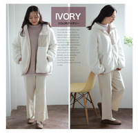 中綿入り ボア フード ブルゾン