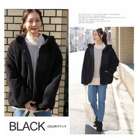 中綿入り ボア フード ブルゾン