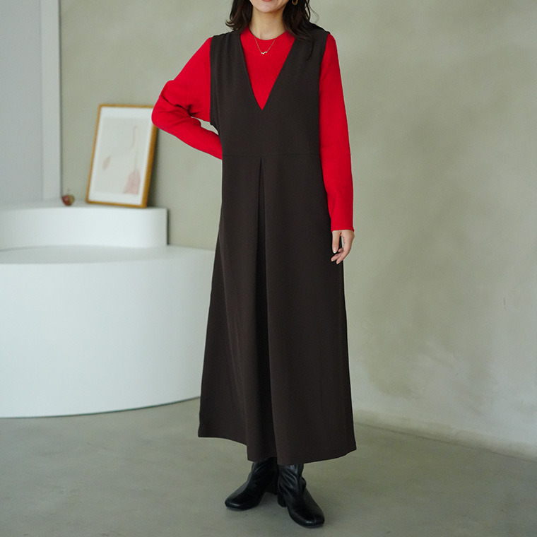 ”楽かわ”シリーズ! スッキリ見せつつ楽ちん叶う 優秀 タックジャンスカ1