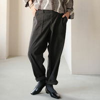 太もものお悩みにに解決！ ゆるっとすっきり 8Wコーデユロイ ちょいゆるパンツ