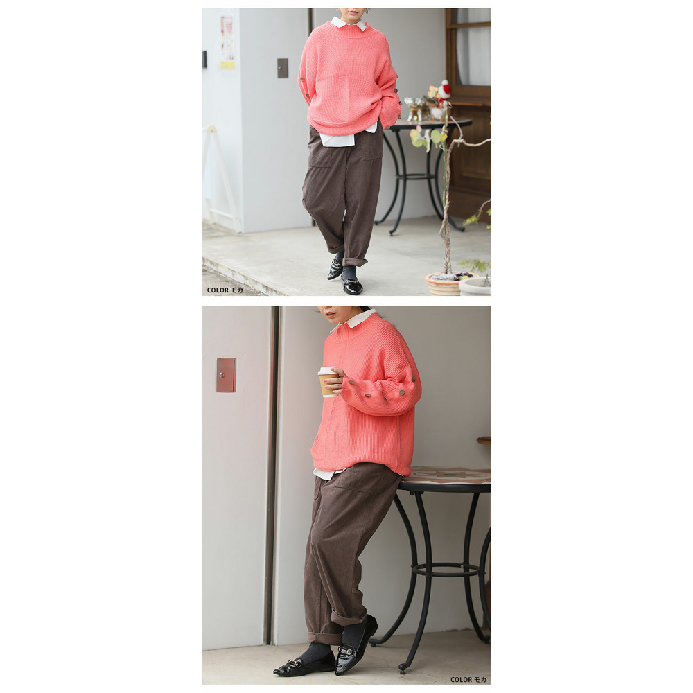 太もものお悩みにに解決! ゆるっとすっきり 8Wコーデユロイ ちょいゆるパンツ15