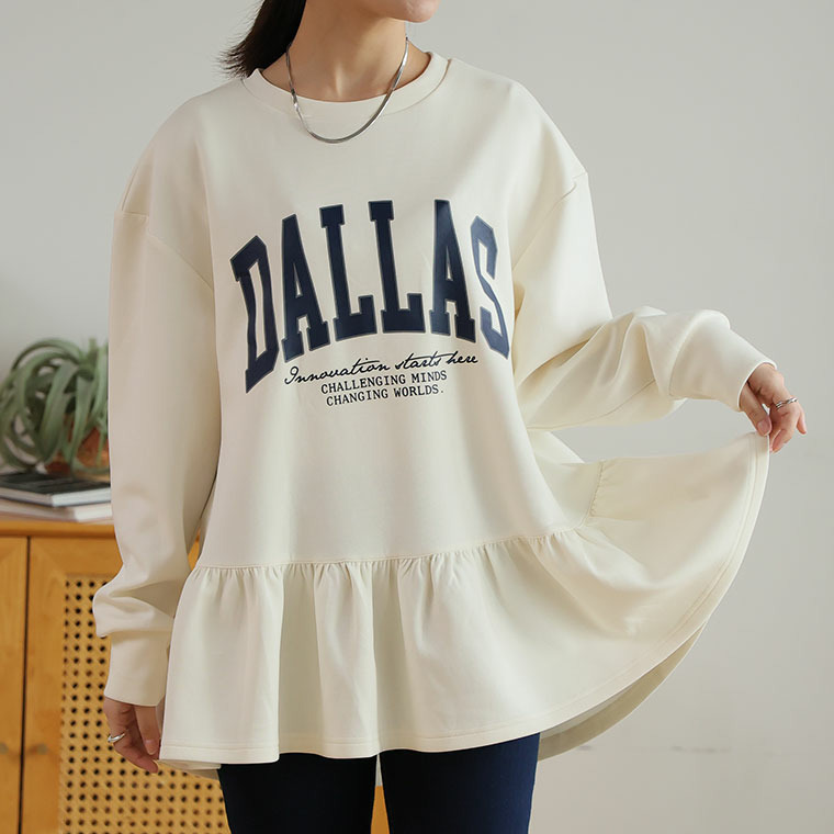 スゴ!裏ワザ!冬でも汗さら なめらか&蒸れ知らず プリント フレア ティアード チュニック1